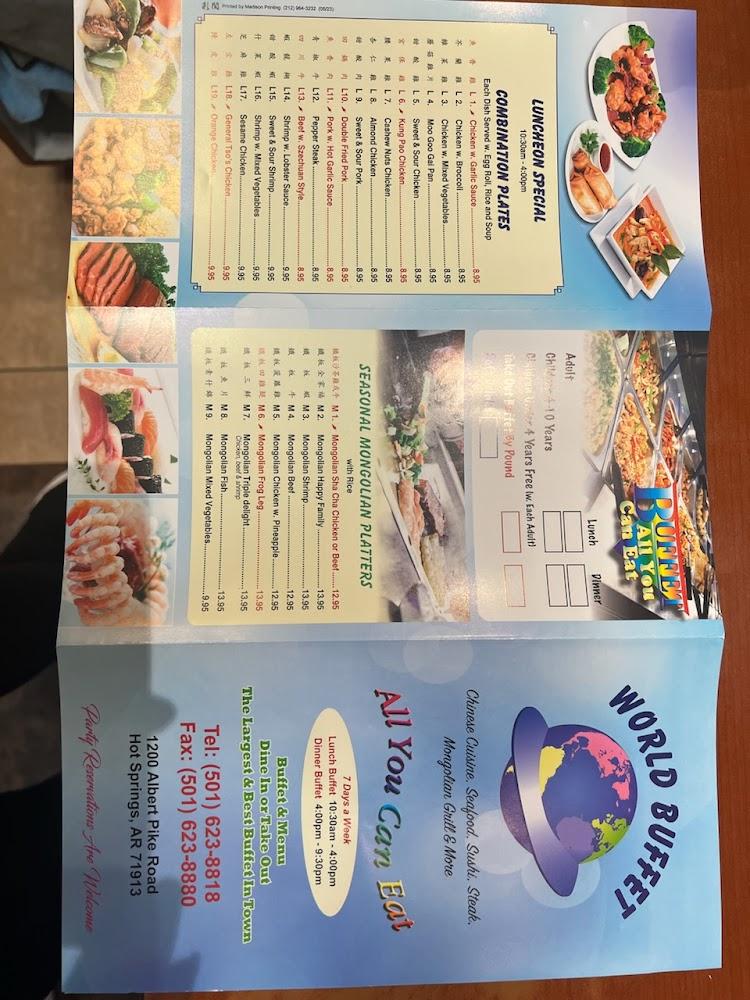 The World Buffet Restaurant Menu image 4